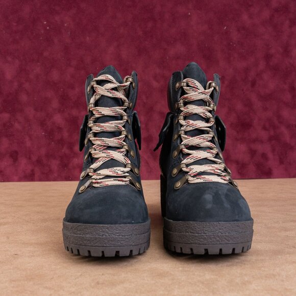 See By Chloé Eileen Shearling Boots Brown Coal Suede Leather Sz 6.5 / 37 - Picture 3 of 9